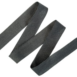 Окантовочная лента-бейка, цвет Чёрный 22мм (на отрез)  в Черноголовке