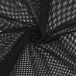 Трикотажная Сетка 75 г/м2, цвет Черный (на отрез)  в Черноголовке