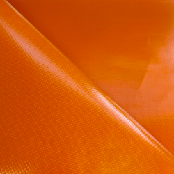 Тентовый материал ПВХ 450 гр/м2, Оранжевый (Ширина 160см), на отрез  в Черноголовке, 450 г/м2, 699 руб