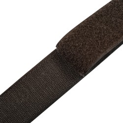 Контактная лента 40мм (38мм) цвет Тёмно-Коричневый (велькро-липучка, на отрез)  в Черноголовке