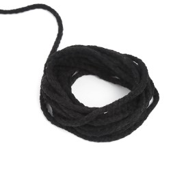 Шнур для одежды тип 2,  Чёрный (плетено-вязаный/полиэфир)  в Черноголовке