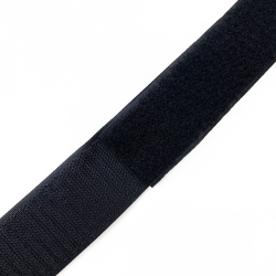 Контактная лента 40мм (38мм) цвет Черный (велькро-липучка, на отрез)  в Черноголовке